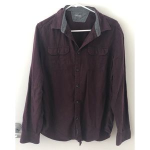 Burgundy red button down shirt Calvin Klein M